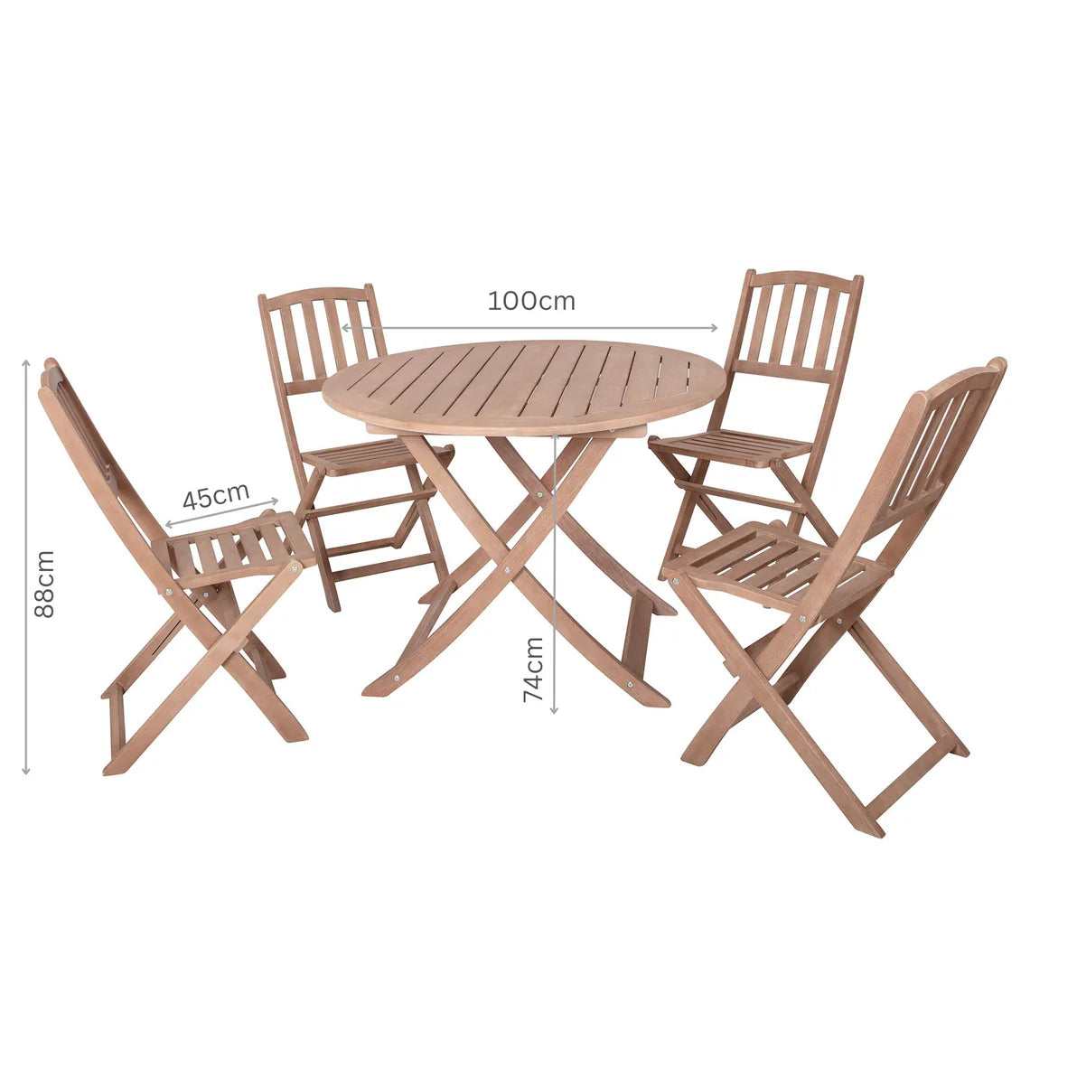 Heritage Garden Teak Bistro Set with 4 Chairs