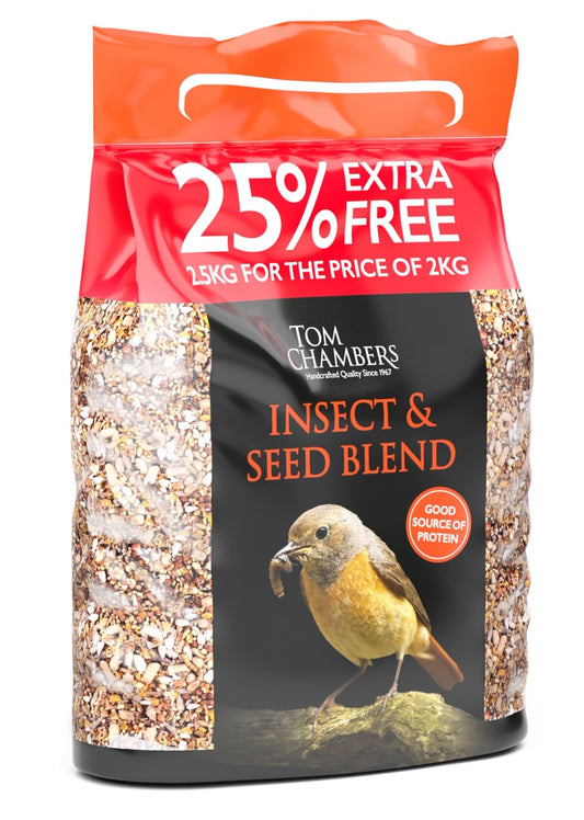 2.5kg bag of Insect and seed blend bird seed by tom chambers