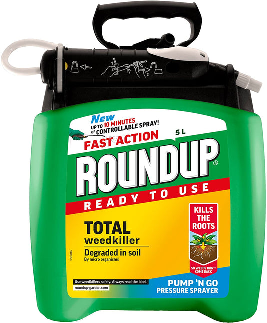 Fast Action Roundup 5L Weed Killer and Pressure Sprayer